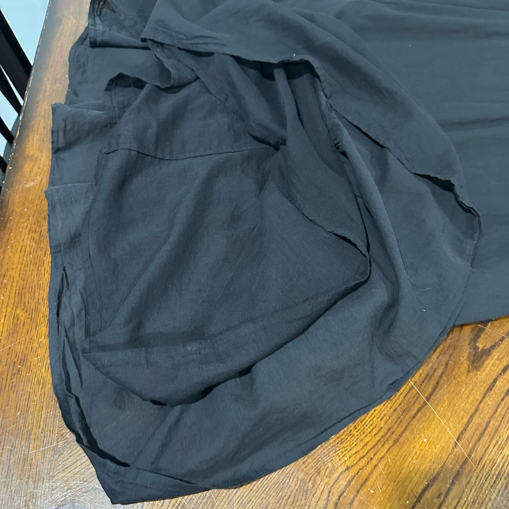 Olivia James The Label Women's Black Cotton Maxi Dress Medium Lined Puff Sleeve - Picture 7 of 9